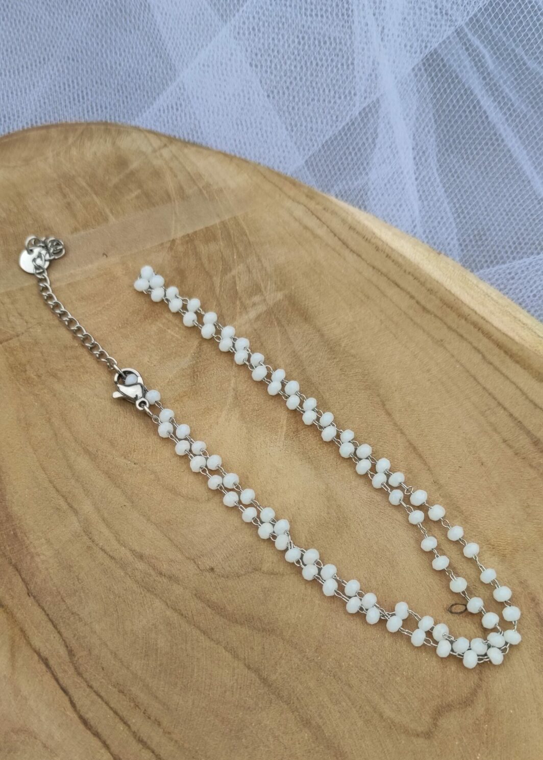 collier perles de blanche verte Déba Création fabrication et création françaises