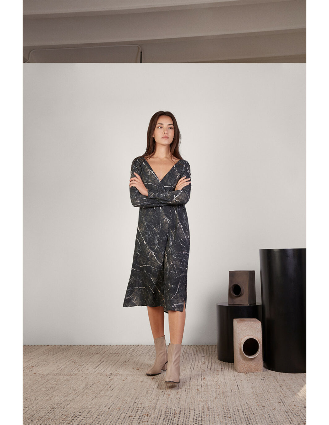 robe Turmalina longue midi viscose marque espagnole MUS&BOMBON, éco-friendly